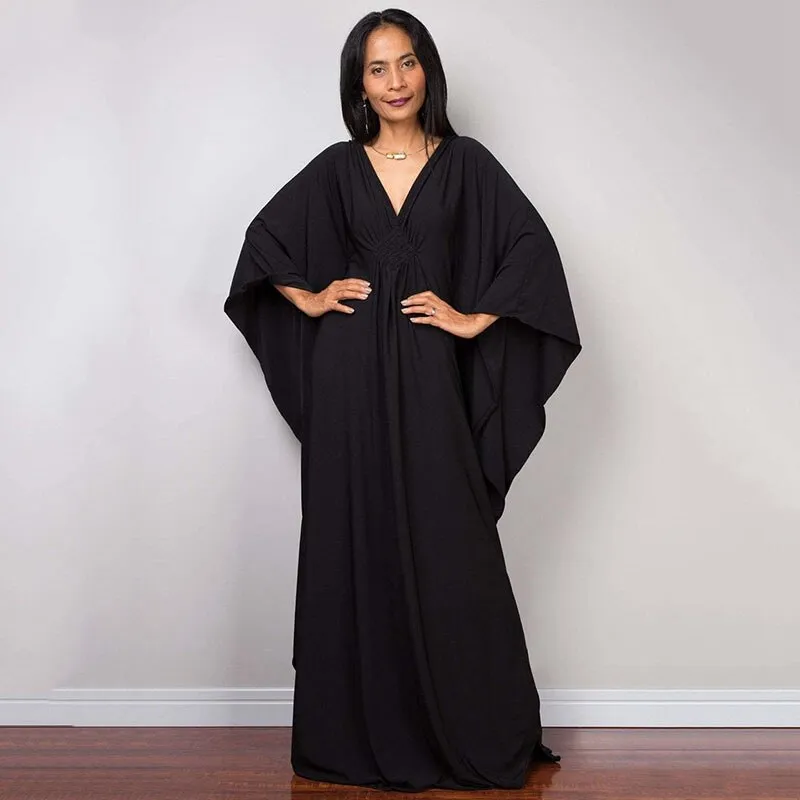 strapless open back dress Noir Black Kaftan