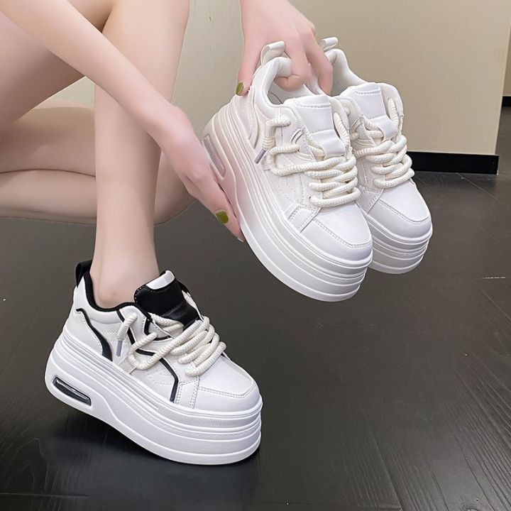 Lace-up Front Chunky Sole Sneakers | White shoes sneakers, White platform  sneakers, Sneakers