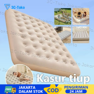 186*137*22CM/186*96*22CM Kasur Angin / Air Bed Double Kasur Angin Bestway + pompa manual Bestway Paket Kasur Angin Double Biru/ Paket Kasur Tiup Air Bed Double