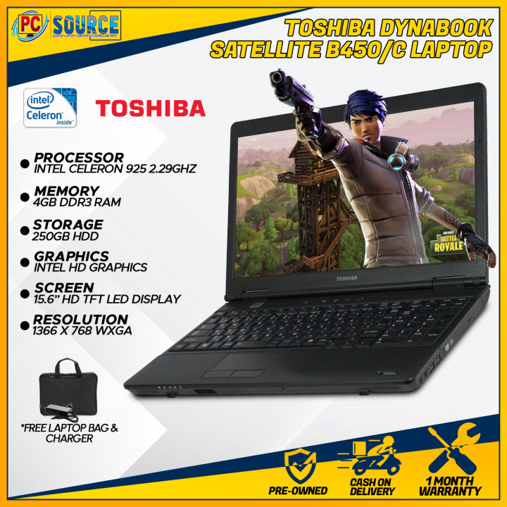 Toshiba Dynabook B450/C Notebook Laptop | Intel Celeron 4GB RAM DDR3, 250GB  HDD | Intel