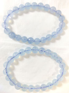 blue icy aquamarine crystal bracelet 8mm
