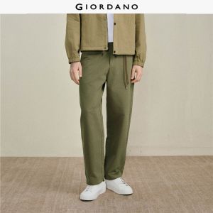 GIORDANO Men Pants 100% Cotton Twill Pants Mid Rise Straight Leg Simple Fashionable Casual Regular Fit Pants 18116816