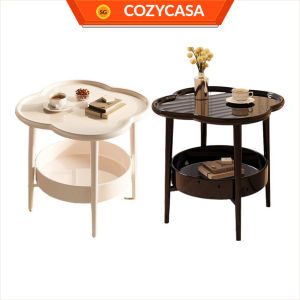 【COZYCASA】Nordic Coffee Table / Round Side Coffee Table / Modern Side Table with Shelf