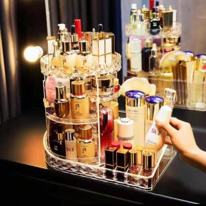 360 Adjustable Rotating Diamond Makeup Organizer Cosmetic Case Storage Box