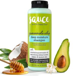 SAUCE BEAUTY Guacamole Whip Shampoo (10.5 Fl Oz) Deep Moisture Shampoo with Shea Butter and Avocado Argan Monoi & Coconut Oils Frizz Control and Hair Repair Formula For All Hair Types