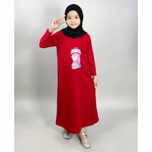 CF Kids Gamis Anak Perempuan Print DTF Premium Lovely Hijab Girl – Daily Wear & Ngaji Ready