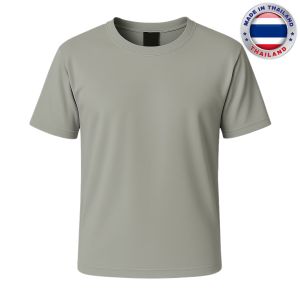 เสื้อคอกลม แขนสั้น ยี่ห้อ Babalance ซับเหงื่อ เนื้อนิ่ม ยิ่งใช้ยิ่งนิ่ม คอตต้อน TC "สีเทาอ่อน"