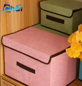 Combo 2 tủ vải đựng đồ có nắp đậy có quai xách