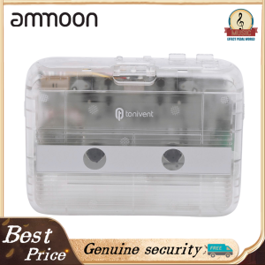 TONIVENT Portable BT Cassette Player Stereo Auto Reverse Mini Transparent Tape Player & FM Radio with 3.5mm AUX Input Adjustable Volume for Home School Travel
