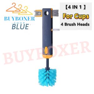 BUYBOXER 1pcs Cleaning brush tea cup glass water cup insulation cup universal 4 in 1 multi-function cup brush