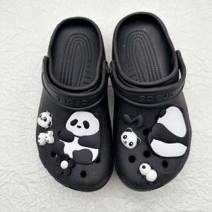 8Pcs Crocs Jibbitz Charms PVC Cute Cartoon Panda Snoopy Shoe Buckle Removable Shoe Decoration for Crocs