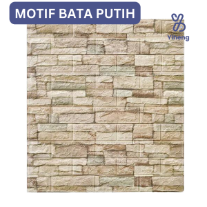 Wallpaper Dinding Foam Plafon Dekor Rumah Motif Bata 3D Wall Sticker Bata Putih Size 70X77 CM