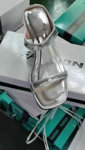 [Free Shipping] Thin-heeled high-heel slip-on sandals for women summer outdoor wear 2026 new fashion celebrity open-toe sandals