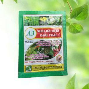 SIÊU RA HOA ĐẬU TRÁI A3 (30Gr) - Tăng khả năng thụ phấn chống rụng hoa và trái non chống nghẽn đầu lân bóng trái đẹp trái