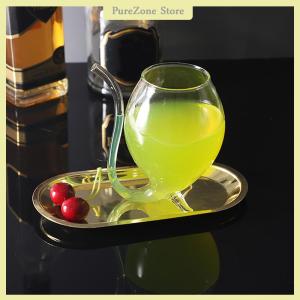 [PureZone] Wine Whiskey Heat Resistant Sucking Juice Milk Drinking Tube Straw Cup Creative Wine High Quality Cup