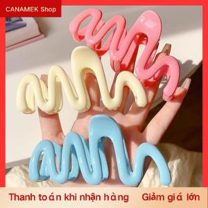 CS Dopamine kem màu hình học sóng dòng trở lại đầu tóc móng vuốt tóc Clip Phụ Nữ Cô Gái kẹp tóc đuôi ngựa Phụ kiện tóc trang trí
