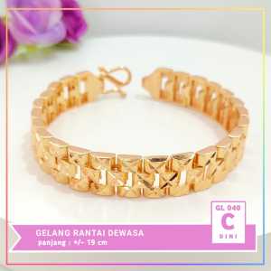 Cute Jewelry Gelang Dewasa Rantai Pita Permata Perhiasan Wanita Lapis Emas GL 040