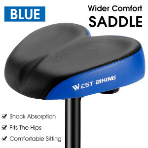 WEST BIKING Bicycle Saddle Soft Widen Thicken Ergonomic MTB Saddle Road Bicycle Spinning Bike Stationary Bike Saddle Seat Bike Accessories