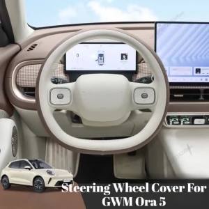 secr Leather Steering Wheel Cover For GWM Ora 5 2026 Anti-slip Wear-resistant Breathable All Season Car Steering Protector durable 5B8Q6