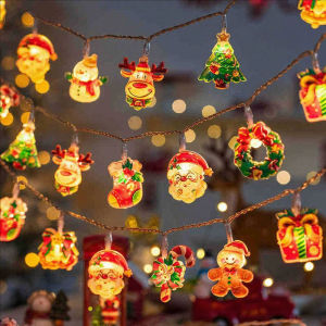 1.5M 10LED Christmas String Light Santa Claus Snowman Xmas Tree Hanging Fairy Light LED Garland Home Christmas Decoration