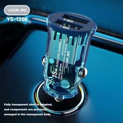 YESPLUS YS-1206 Fast Charger 2.4A Two USB Car Charger - YS1206