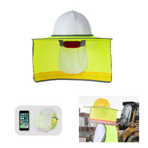Safety Helmet Protective Sleeve Sunbonnet Surround Face Shade Protective Casing Barrel Reflective Breathable Design Hard Hat Shade Clothing Outdoor Sunshine Sanitation Worker Face Protect Construction Workers Prevent Sunburn Neck Shield Helmets Easy