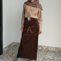 Amrycollection Rok Span Belah Belakang Coklat Gelap Kain Licin Rok Sekolah SMP SMA Dewasa Pembina Pramuka Seragam sekolah MURAH. 