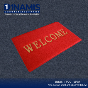 KESET Mie Bihun WELCOME uk 80x120 bahan PVC tebal 12mm Premium Anti Slip karpet ruang tamu
