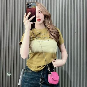 Áo Thun Nữ Form Ôm 35~55kg Gọn Dáng (B61 Ny ig mit) Màu Loang Xu Hướng Cotton Mịn Mát Co Giãn 4 Chiều Không Bó Sát