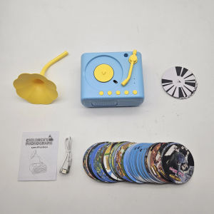 Childrens Phonograph Story Music Player Toddler Toys Kids Gramophone with 96 Cards Early Childhood Education Birthday Gift