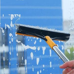 Sapu Pegangan Panjang untuk Mencuci Jendela Toilet| Sikat Pembersih Celah Lantai Dapur| Sikat Pembersih lantai kamar mandi|Sikat Dorong 2in1| Sikat Sudut Lantai Putar Plus Wiper Pembersih Lantai|