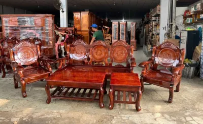 Bộ sofa tràm tay 10 - Bộ bàn ghế phòng khách (FREESHIP 80 KM )