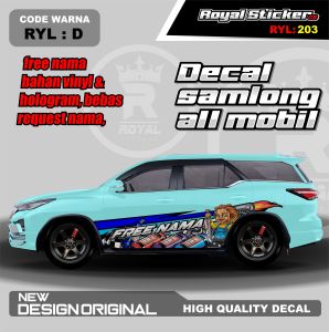 RYL 203-STIKER DECAL MOBIL PANTHER KIJANG TERIOS RUSH ERTIGA XENIA GRATIS COSTUM NAMA