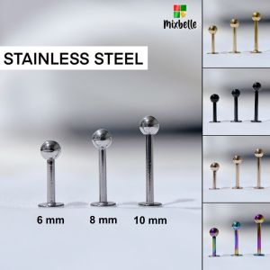 จิวหูแป้นแบน สแตนเลสแท้ ไม่ลอก ไม่ดำ ต่างหูสำหรับผิวแพ้ง่าย