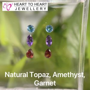 Natural Gemstone Topaz Amethyst Garnet (Gembox8008)
