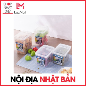 Hộp nhựa đựng thực phẩm đồ khô nắp liền Sanada Lock Pack nhựa trong thiết kế thông minh nội địa Nhật Bản