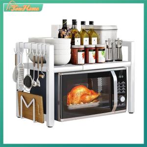 【Fast Delivery】Microwave Shelf Adjustable Microwave Oven Rack with Cutting Boards Stand Kitchen Microwave Stand Desktop Organization【After Sales Guarantee】