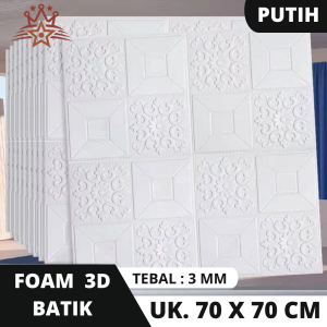 PALING MURAH!! WALLPAPER 3D BRICK FOAM BATIK (SUN FLOWER) + STICKER WARNA TEBAL 3 MM WALLPAPER FOAM BATIK WARNA 70 X 70 CM TERMURAH