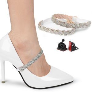 Free Shipping High-Heeled Shoe Straps With Elastic Bands And Rhinestone Embellishments Designed To Prevent Slipping And Falling Off No Installation Required With Buckle-Style Fasteners