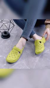 [Free Shipping] Womens Half-Slipper Hollow Sandals for Mothers Fashionable and Versatile Soft Sole Waterproof Non-Slip Womens Shoes Wholesale