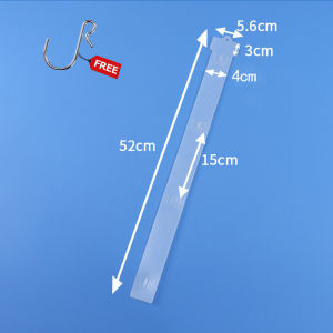 1/10PCS 46CM To 82.6CM PVC Snack Hanging Strip Supermarket Snack Injection Plastic Strip Clear Long With Hook