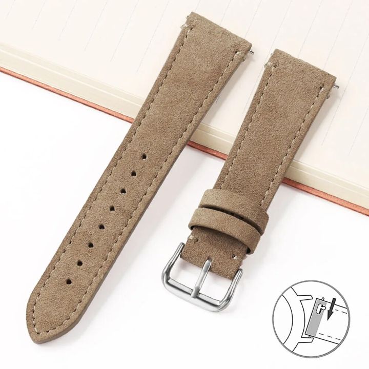 Retro Suede Genuine Leather Strap for Huawei Watch GT2 GT3 42 46mm Soft ...