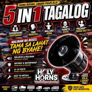 BACKHORN • BREAK HORN ⭐5 IN 1 TAGALOG ⭐ 12-24V FOR ALL VEHICLES back horn for truck 24v