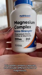 Nutricost Magnesium Complex 500mg - Magie Tổng Hợp 3 Dạng Magie Oxide Citrate và Glycinate - - Hỗ trợ cải thiện chất lượng giấc ngủ - Hỗ trợ giảm lo âu căng thẳng mệt mỏi - Hỗ trợ duy trì hệ xương răng chắc khỏe - Giảm tình trạng chuột rút đau cơ