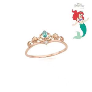 Cincin Adjustable Disney Princess Ring 925 Silver Open Crown Rings Dan Kalung Disney
