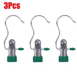 【88HomeStore】1/3Pcs Stainless Steel Hooks Clip Portable Laundry Hanging Hook Curtain Hooks Clip Home Travel Shoes Clothes Hold Clips
