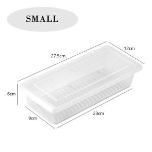 Bekas Makanan Refrigerator Storage Box Stackable Food Container Fresh Keeper Freeze Tupperware 沥水保鲜盒