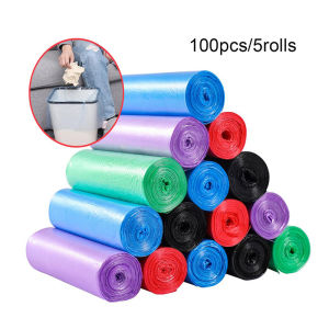 Garbage Bags 75Pcs Rubbish Plastic Bag Office Cleaning Trash Bags With Rope 12pcs Cleaning Trash Bags Dustbin Sampah Bertali 垃圾袋| DaQueen