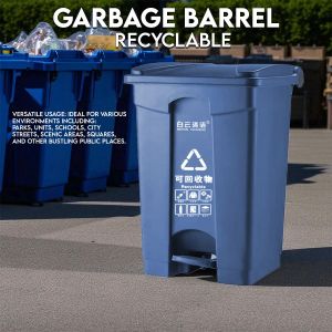 Kleensafe Heavy Duty Pedal Trash Bin Plastic 50L home office kitchen garage restaurants color-coded