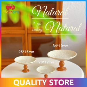 [Eleanor] 1Pcs Dollhouse Miniature Pattern Tray Model Mini Meal Plate High Foot Fruit Plate Toys DIY Accessories